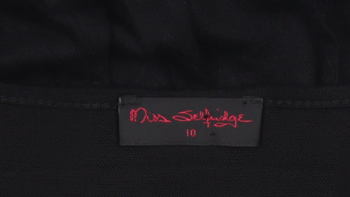 Miss Selfridge Women’s Black A-Line Sheer Long Sleeve Dress Size 10