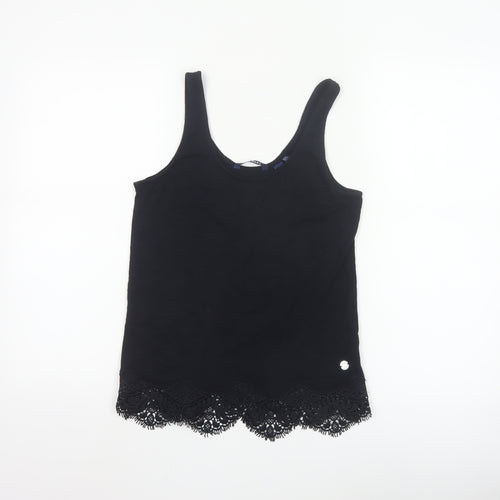 Superdry Women's Black Lace Hem Camisole Tank Top Size 6