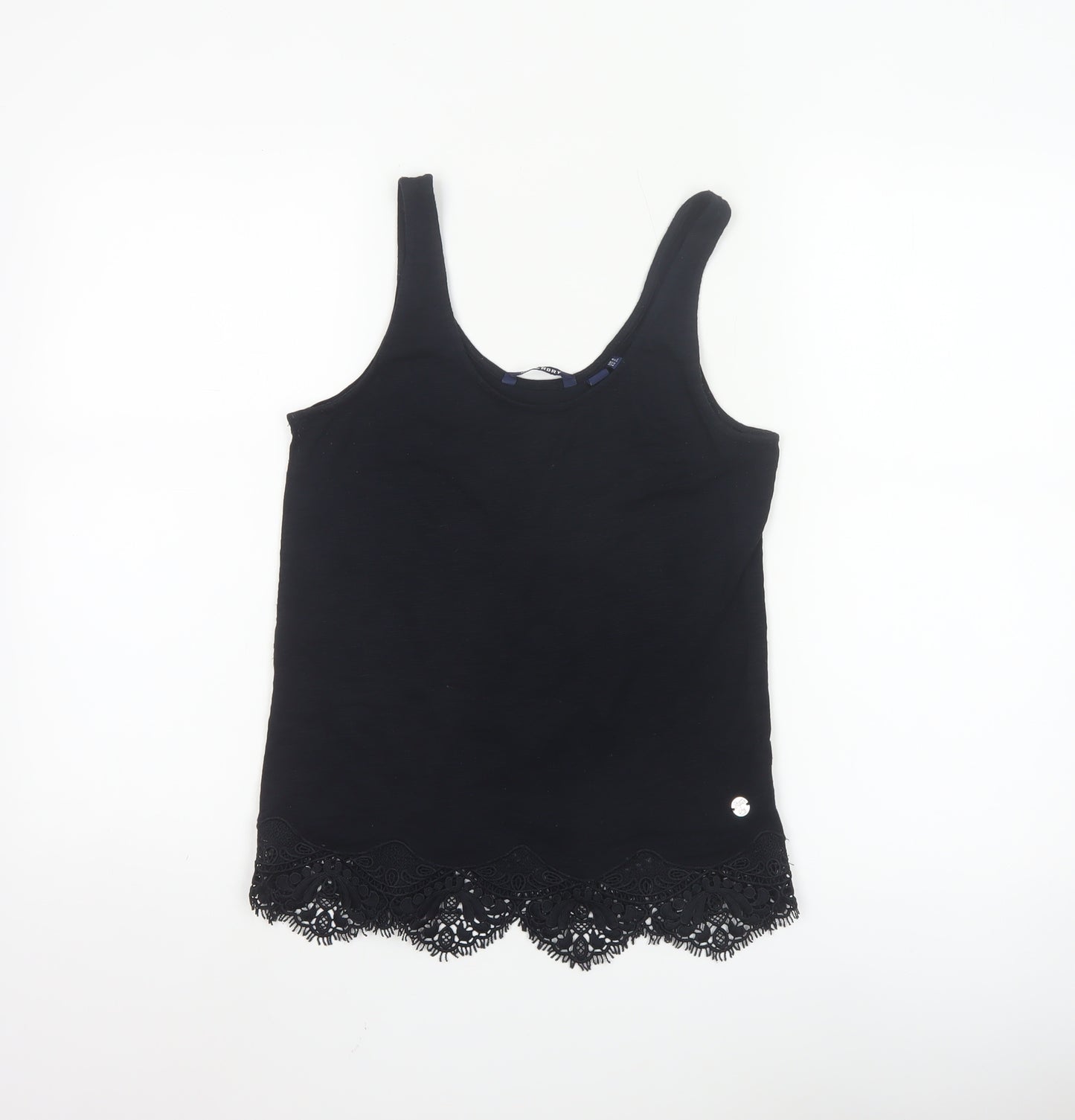 Superdry Women's Black Lace Hem Camisole Tank Top Size 6
