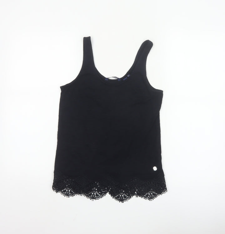 Superdry Women's Black Lace Hem Camisole Tank Top Size 6