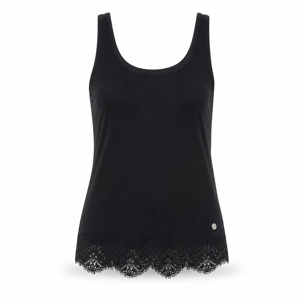 Superdry Women's Black Lace Hem Camisole Tank Top Size 6