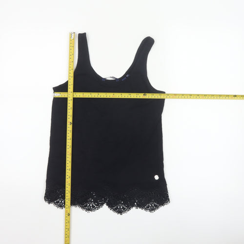 Superdry Women's Black Lace Hem Camisole Tank Top Size 6