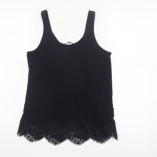 Superdry Women's Black Lace Hem Camisole Tank Top Size 6