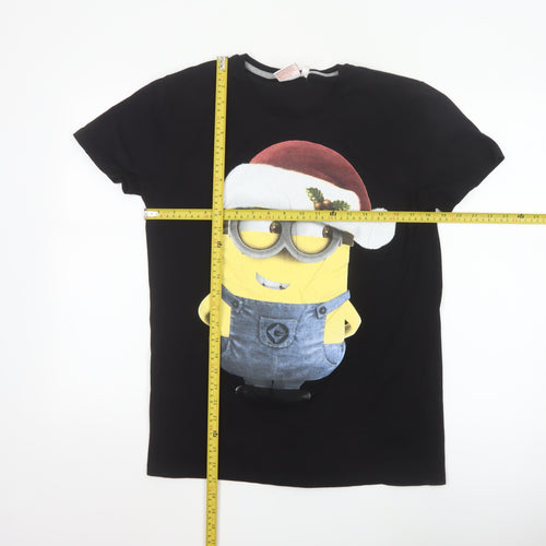 Despicable Me Minions Men's Black Christmas Cotton T-Shirt M