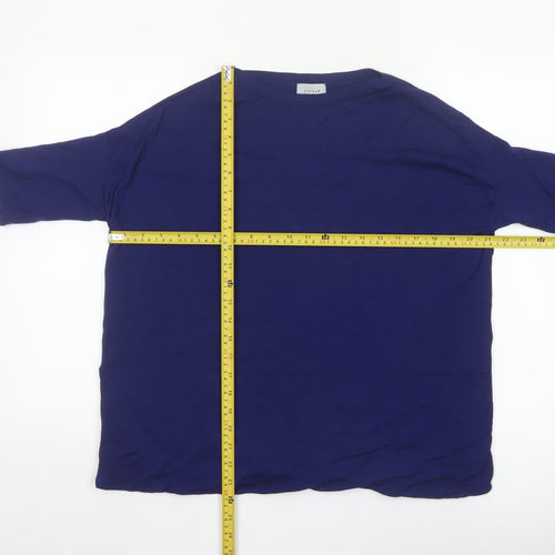 Jigsaw Women's Blue 100% Wool 3/4 Sleeve Pullover Jumper S