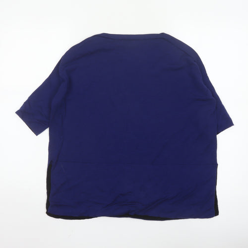 Jigsaw Women's Blue 100% Wool 3/4 Sleeve Pullover Jumper S