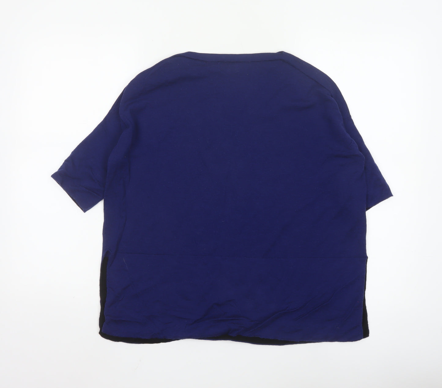 Jigsaw Women's Blue 100% Wool 3/4 Sleeve Pullover Jumper S
