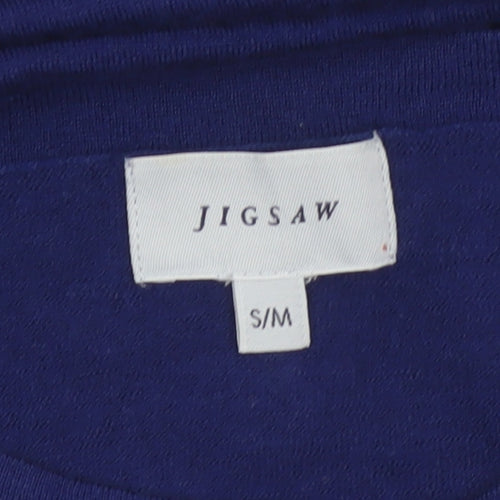 Jigsaw Women's Blue 100% Wool 3/4 Sleeve Pullover Jumper S