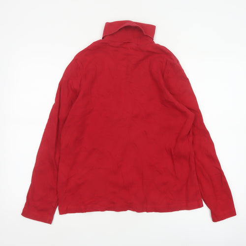 Maine New England Womens Red Roll Neck Cotton Long Sleeve Top Size 16