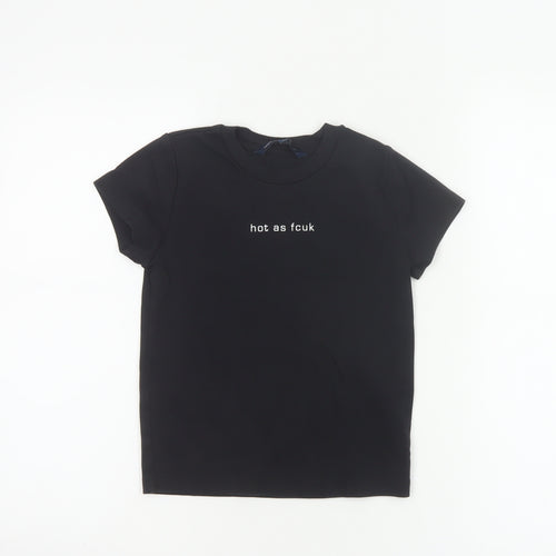 French Connection Women's Black XS Cotton Graphic T-Shirt