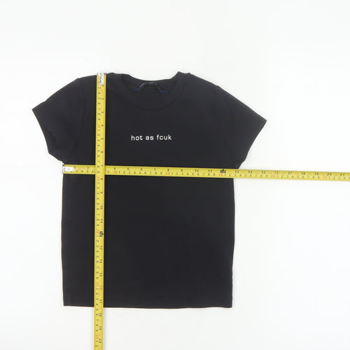 French Connection Women's Black XS Cotton Graphic T-Shirt