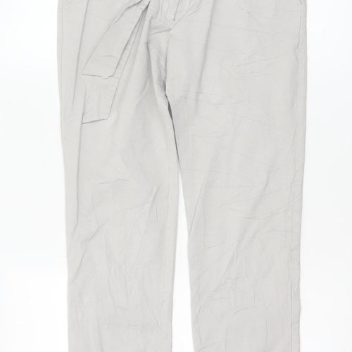 Warehouse Women’s Beige Chino Trousers UK 12 Belted Viscose Blend