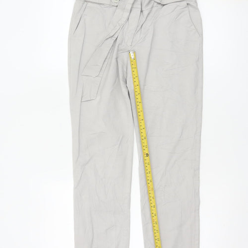 Warehouse Women’s Beige Chino Trousers UK 12 Belted Viscose Blend