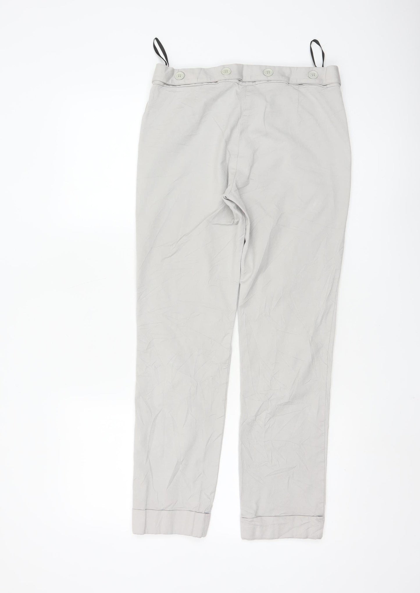 Warehouse Women’s Beige Chino Trousers UK 12 Belted Viscose Blend