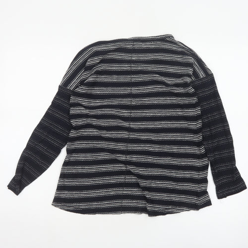 White Stuff Women's Black Striped Long Sleeve Jersey T-Shirt Size 10
