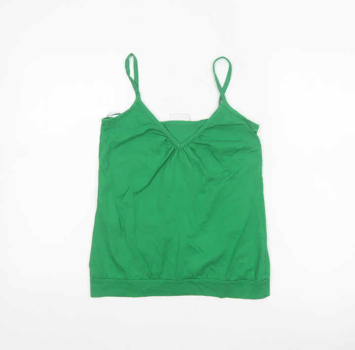 Miss Selfridge Women's Green Cotton Camisole Top Size 10