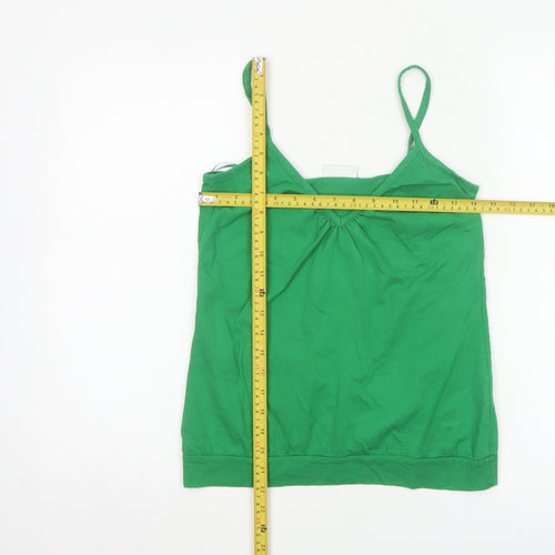 Miss Selfridge Women's Green Cotton Camisole Top Size 10