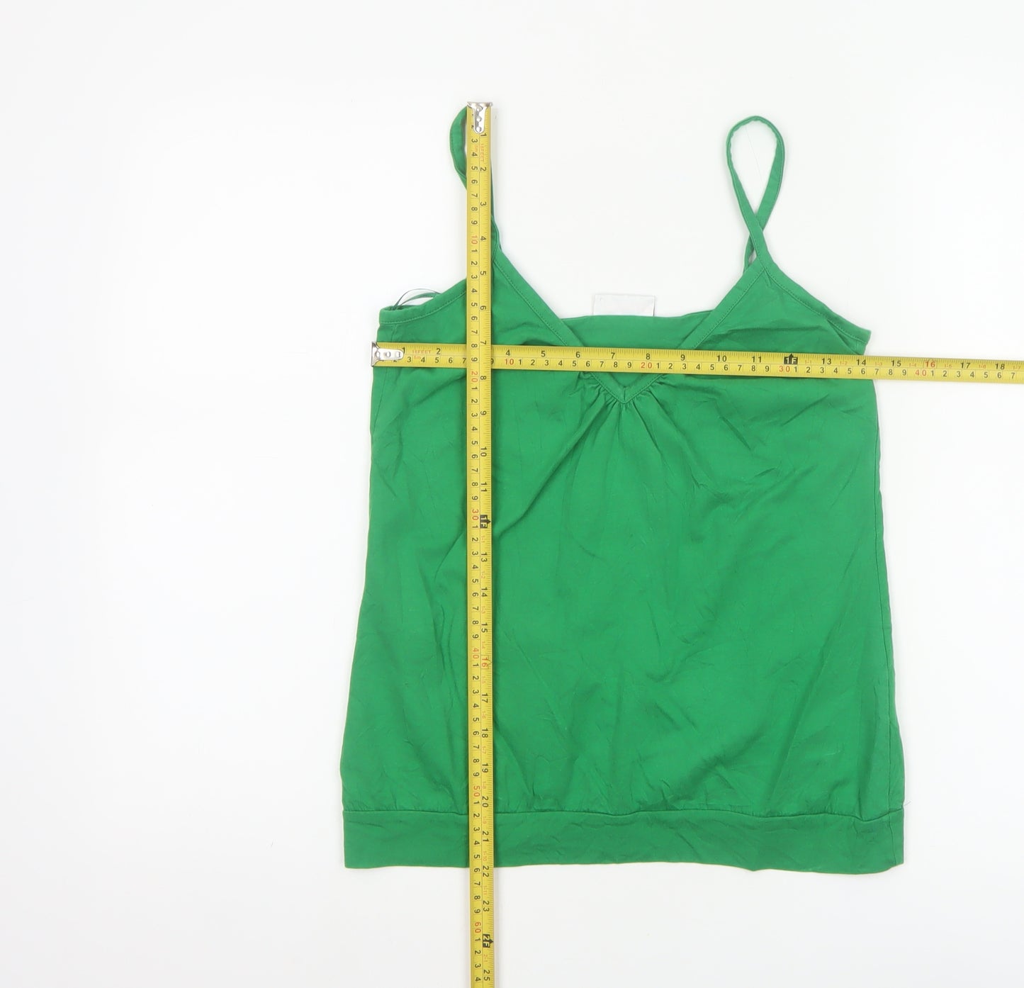 Miss Selfridge Women's Green Cotton Camisole Top Size 10