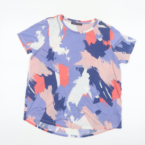 Marks and Spencer Womens Multicoloured Abstract Short Sleeve T-Shirt Size 14