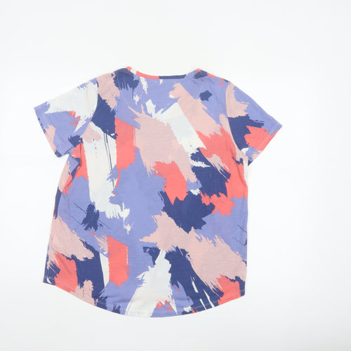 Marks and Spencer Womens Multicoloured Abstract Short Sleeve T-Shirt Size 14