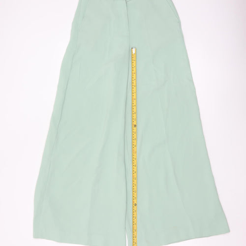 ZARA Women’s Green XS Wide-Leg High Rise Trousers