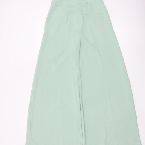 ZARA Women’s Green XS Wide-Leg High Rise Trousers