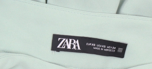 ZARA Women’s Green XS Wide-Leg High Rise Trousers