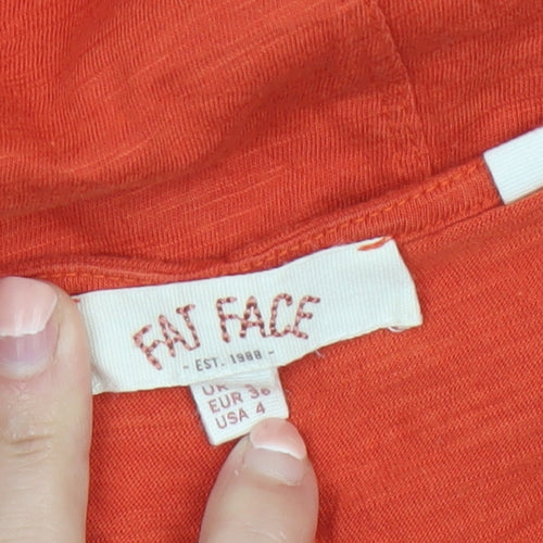 Fat Face Women’s Orange Animal Print Sleeveless Tank Top UK 8 Cotton Blend