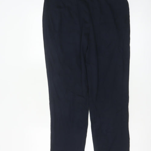 Marks and Spencer Womens Black Straight Leg Stretch Trousers Size 14