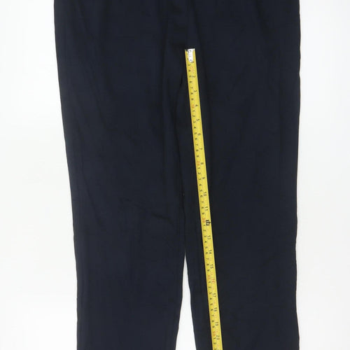 Marks and Spencer Womens Black Straight Leg Stretch Trousers Size 14