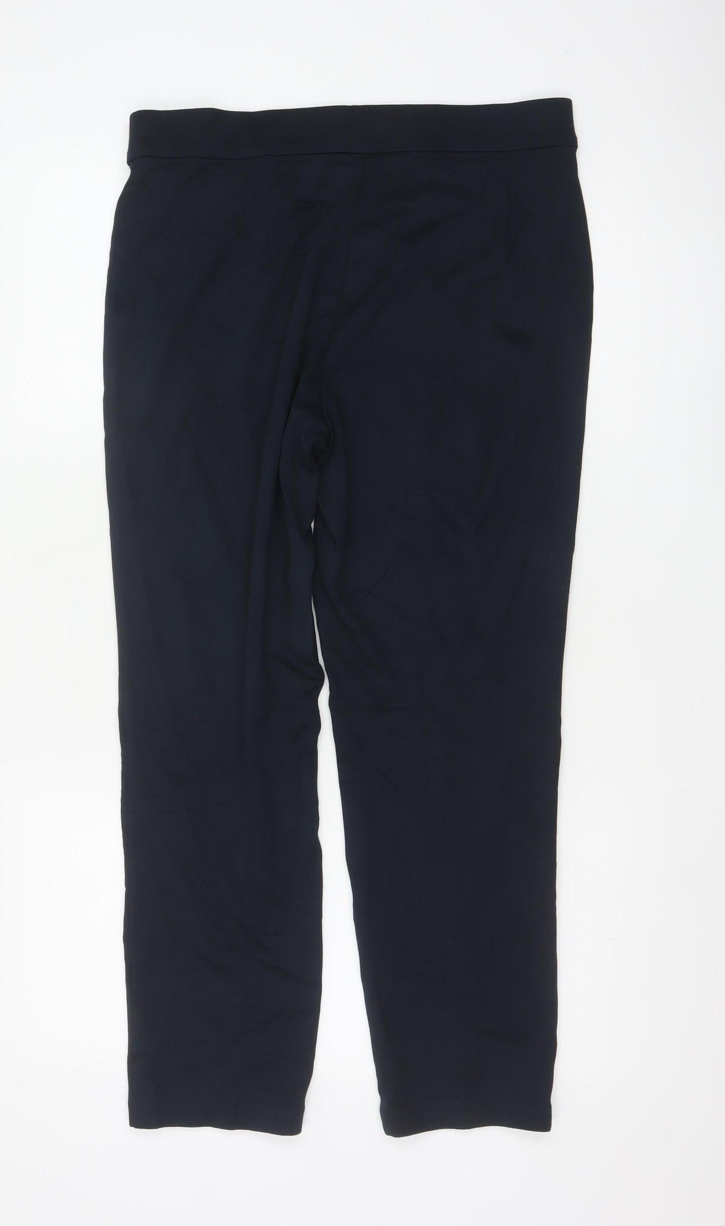 Marks and Spencer Womens Black Straight Leg Stretch Trousers Size 14