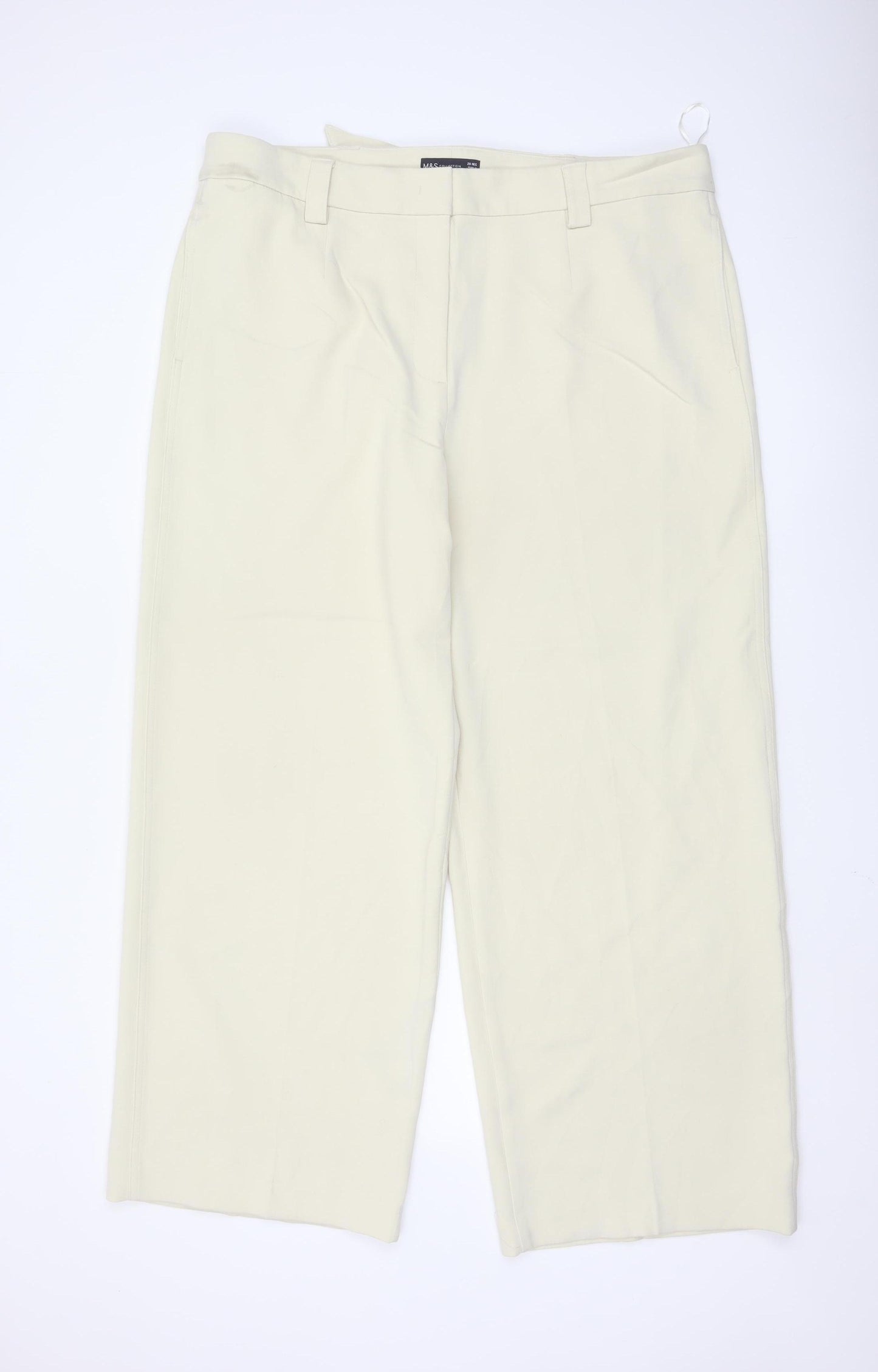Marks and Spencer Women Beige Regular Fit Stretch Trousers Size 20