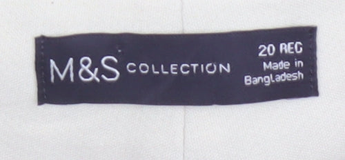 Marks and Spencer Women Beige Regular Fit Stretch Trousers Size 20