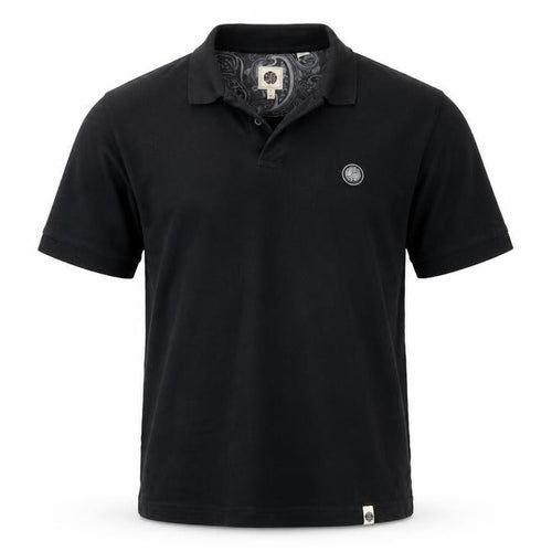 Pretty Green Men's Black Cotton Polo Shirt Size M Regular Fit