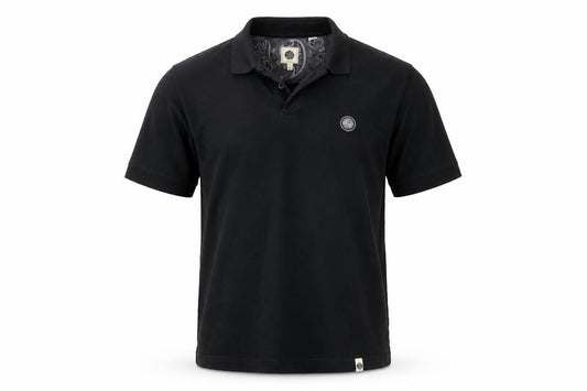 Pretty Green Men's Black Cotton Polo Shirt Size M Regular Fit