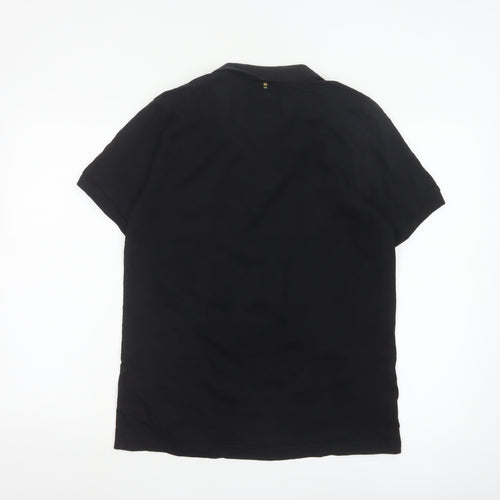 Pretty Green Men's Black Cotton Polo Shirt Size M Regular Fit
