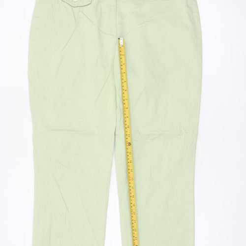 Boden Women Green Chino Trousers Size 16 Cotton Blend Stretch