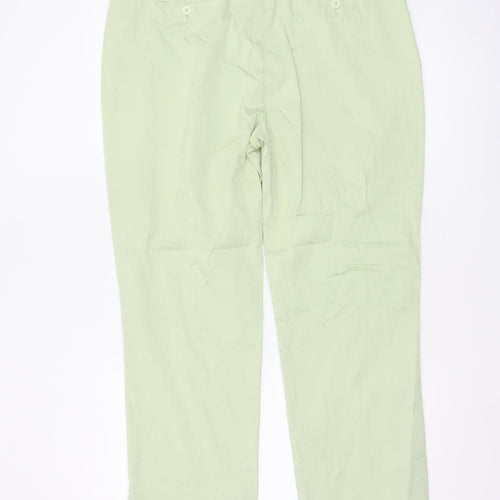Boden Women Green Chino Trousers Size 16 Cotton Blend Stretch