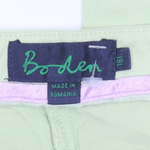 Boden Women Green Chino Trousers Size 16 Cotton Blend Stretch