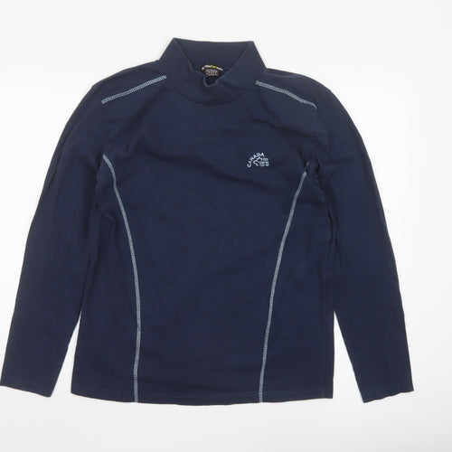 Atlas For Men Navy Long Sleeve Cotton Mock Neck Top Size S