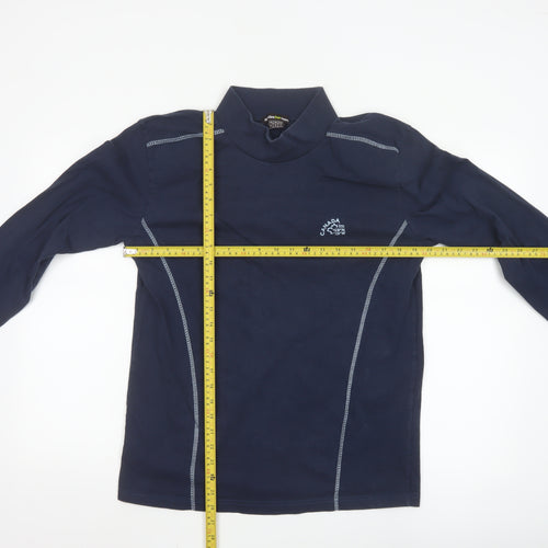 Atlas For Men Navy Long Sleeve Cotton Mock Neck Top Size S