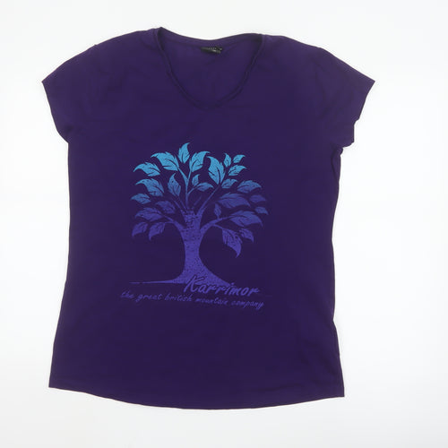 Karrimor Women’s Purple V-Neck Graphic Cotton T-Shirt Size 18