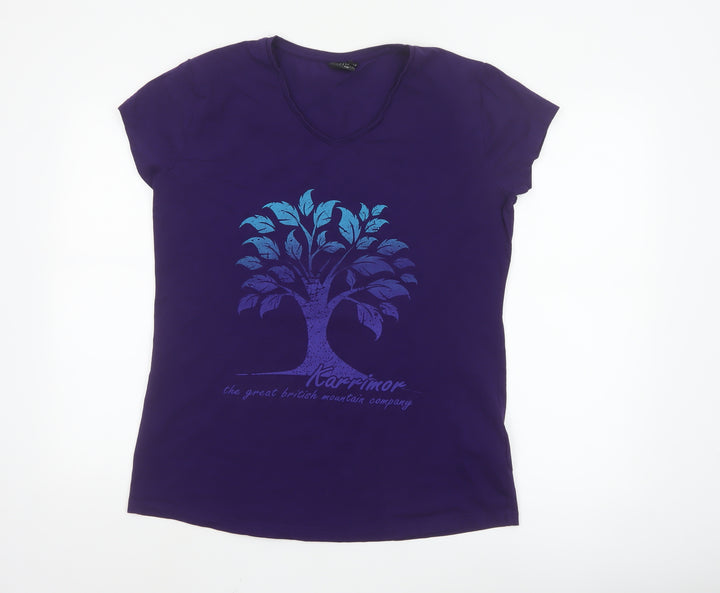 Karrimor Women’s Purple V-Neck Graphic Cotton T-Shirt Size 18
