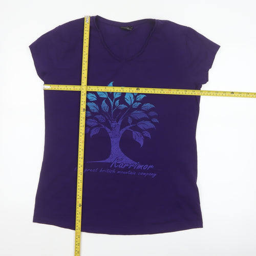 Karrimor Women’s Purple V-Neck Graphic Cotton T-Shirt Size 18