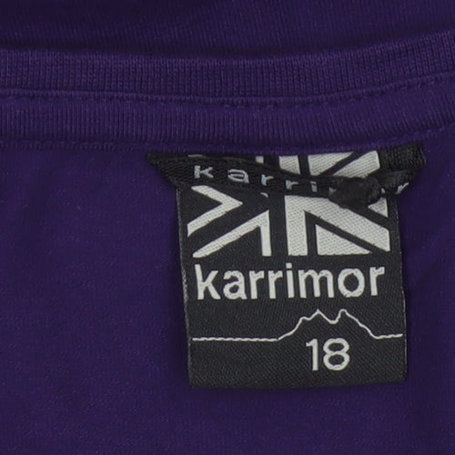 Karrimor Women’s Purple V-Neck Graphic Cotton T-Shirt Size 18