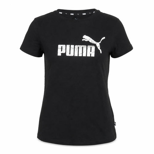 Puma Girls Black Short Sleeve Crew Neck Logo T-Shirt Size 15-16 Years
