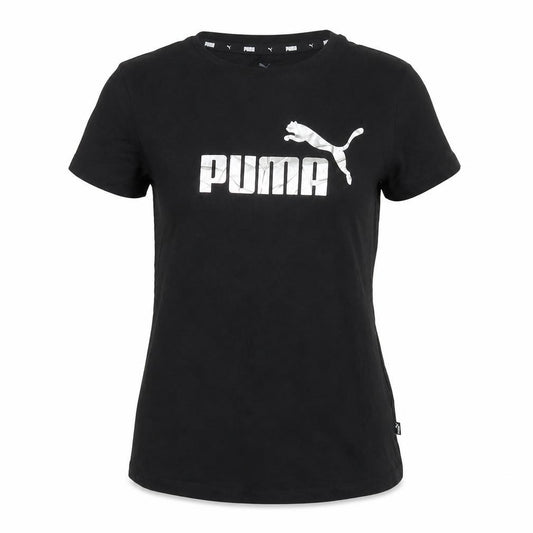 Puma Girls Black Short Sleeve Crew Neck Logo T-Shirt Size 15-16 Years