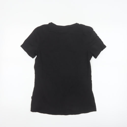 Puma Girls Black Short Sleeve Crew Neck Logo T-Shirt Size 15-16 Years