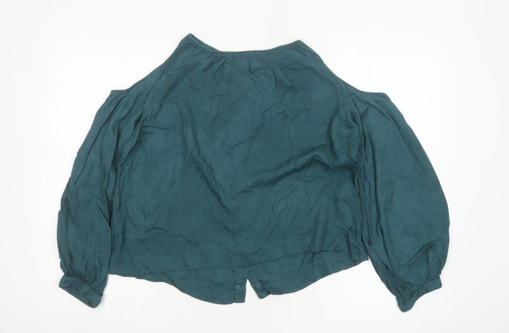 Vero Moda Women Green Off Shoulder Long Sleeve Blouse Size M