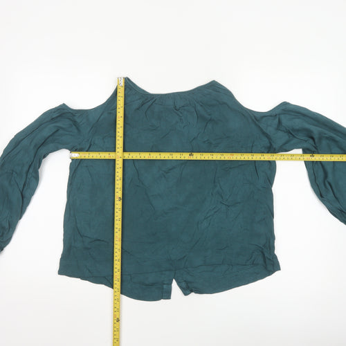 Vero Moda Women Green Off Shoulder Long Sleeve Blouse Size M